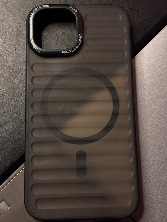 Magnetic Armor Case – Black with Metal Ring Guard