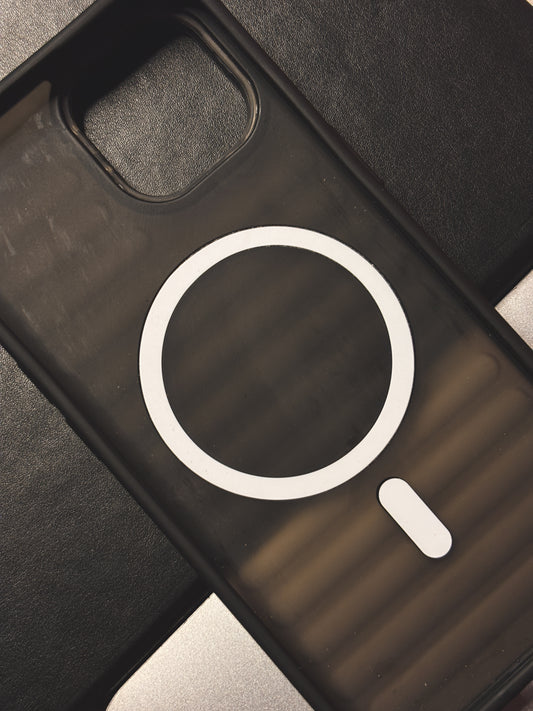 Magnetic Armor Case – Black with Metal Ring Guard