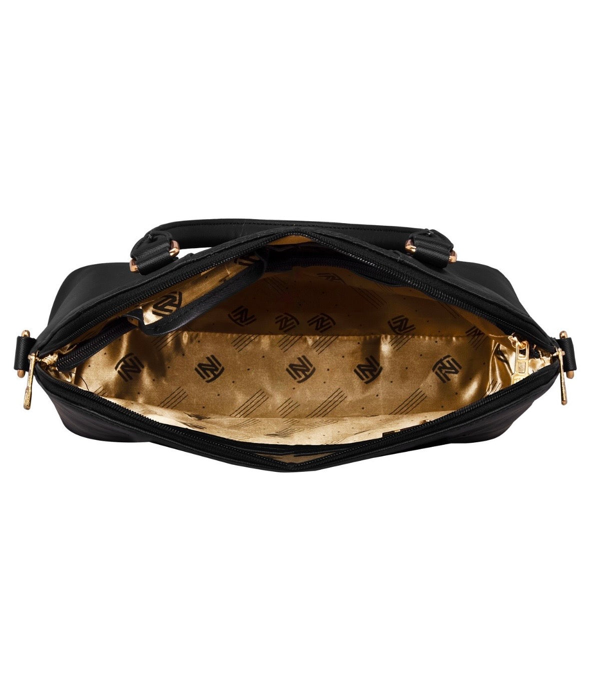 INIT Hand Bag - Black, Rexine, Made in India