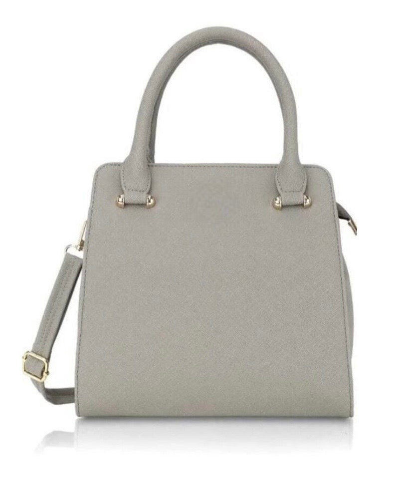 Small Satchel Bag - Grey Faux Leather Ladies Handbag