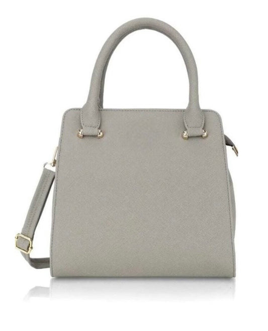 Small Satchel Bag - Grey Faux Leather Ladies Handbag