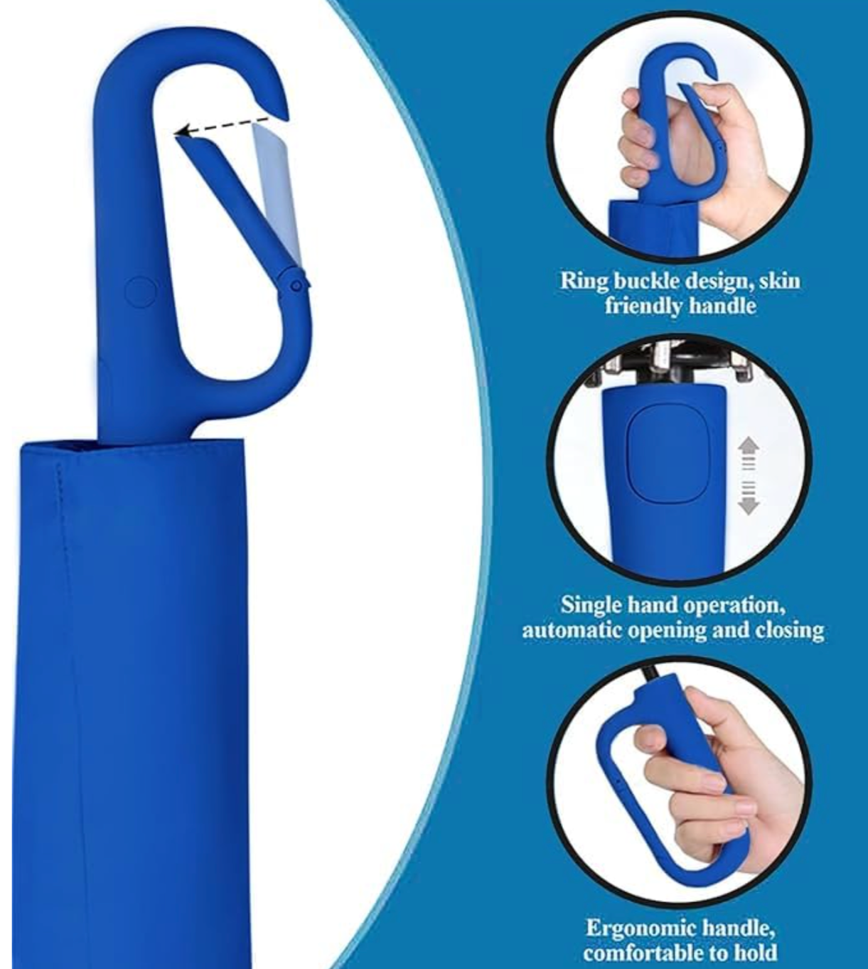Dealmo Automatic Travel Umbrella – Windproof, Compact, Recharge-Ready